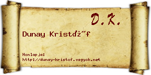 Dunay Kristóf névjegykártya